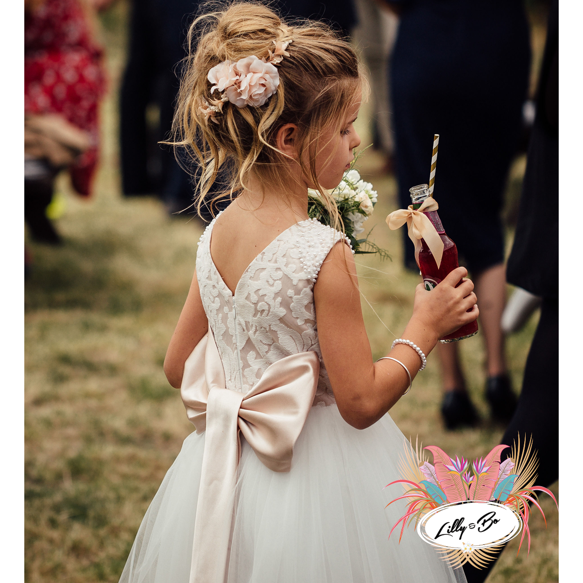 Maryanne in Ivory Blush Flower Girl Dress Lilly Bo