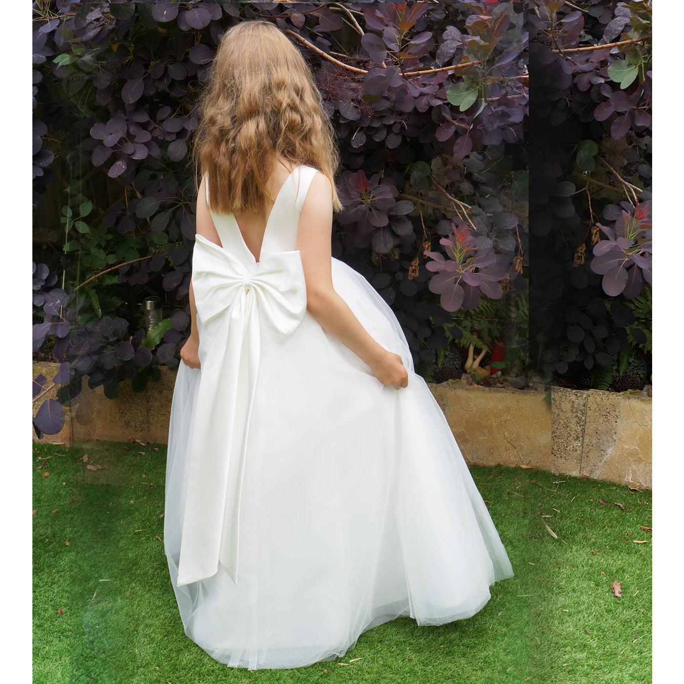 Open back best sale flower girl dress