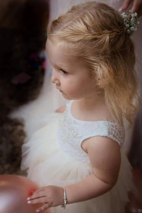 Aria in Antique Cream (Baby + Toddler) ~ Party or Flower Girl Dress