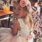 Bess in Blush/Apricot Luxurious Tulle Flower Girl | Party Dress