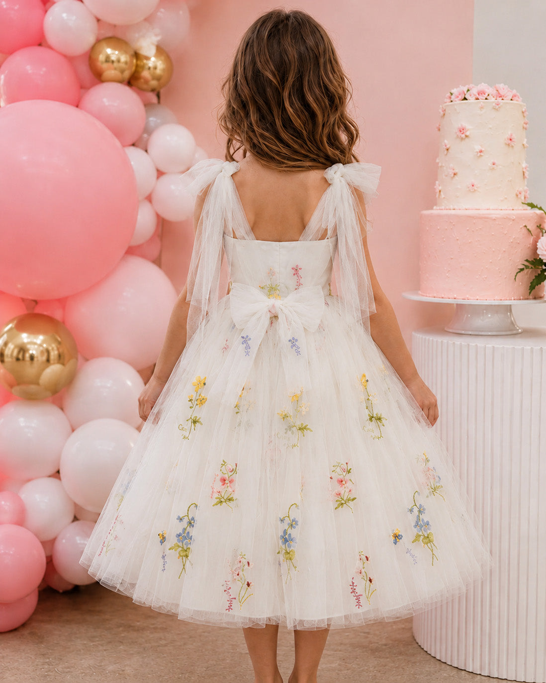 Athena ~  Ivory White Party or Flower Girl Dress