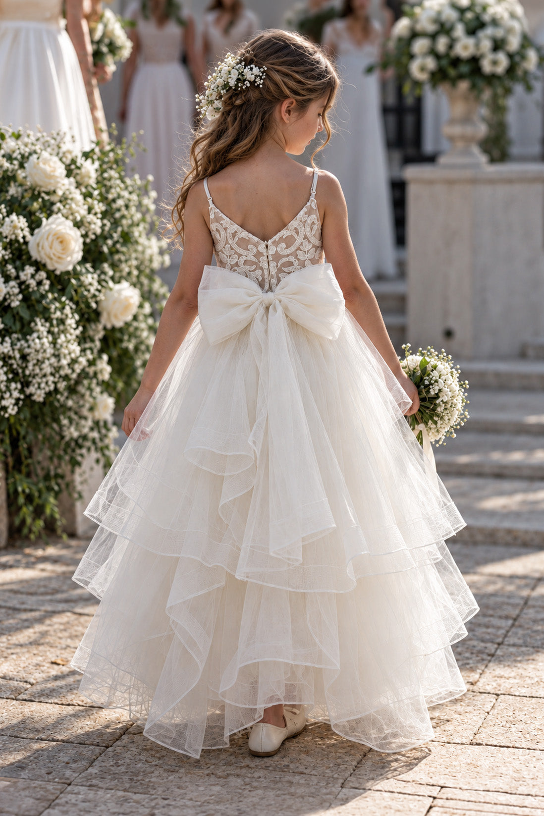 Aisling in Ivory White - Flower Girl or Ceremonial Dress