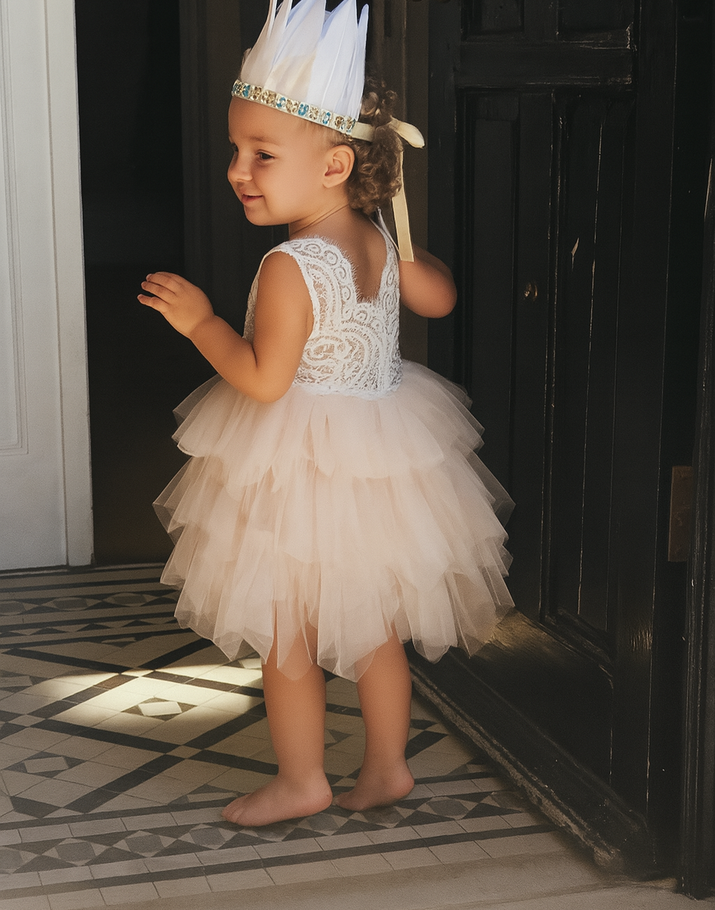 Aria in Blush/Apricot (Baby + Toddler) ~ Party or Flower Girl Dress