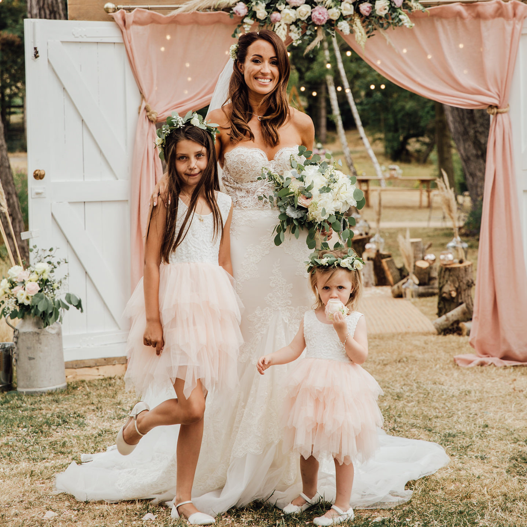 Bride and co flower girl dresses outlet