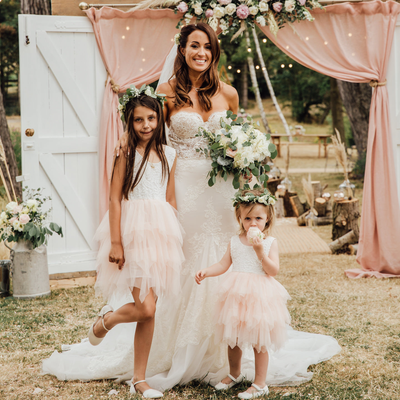 Aria in Blush/Apricot ~ Party or Flower Girl Dress