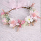 Aspen Flower Crown + Pink Satin Drawstring Bag Ages 2+ upwards
