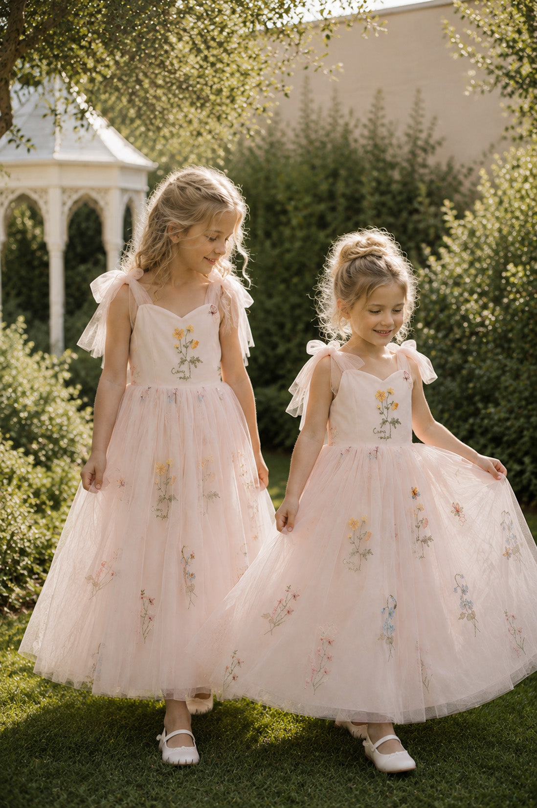 Athena Full Length ~ Blush Pink Party or Flower Girl Dress