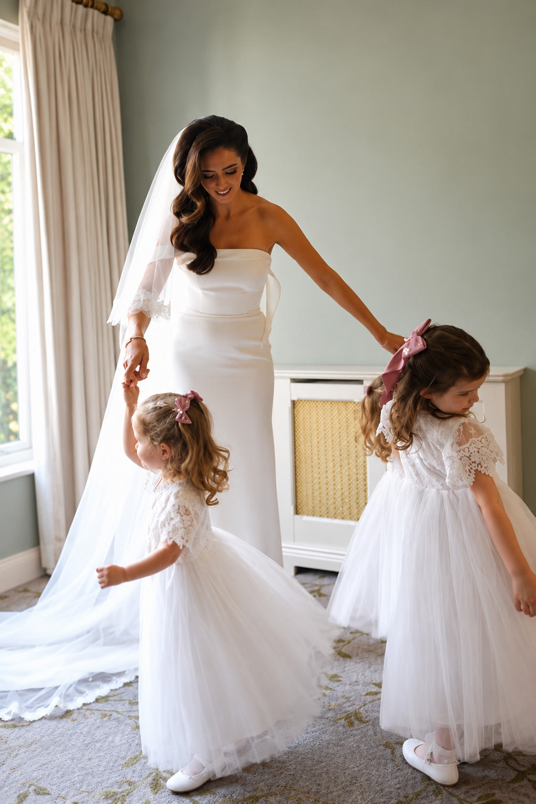 Audrey in Ivory White ~ Party or Flower Girl Dress