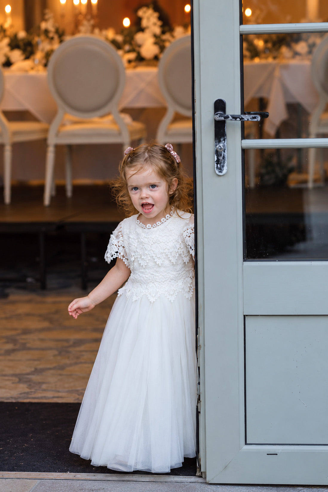Audrey in Ivory White ~ Party or Flower Girl Dress