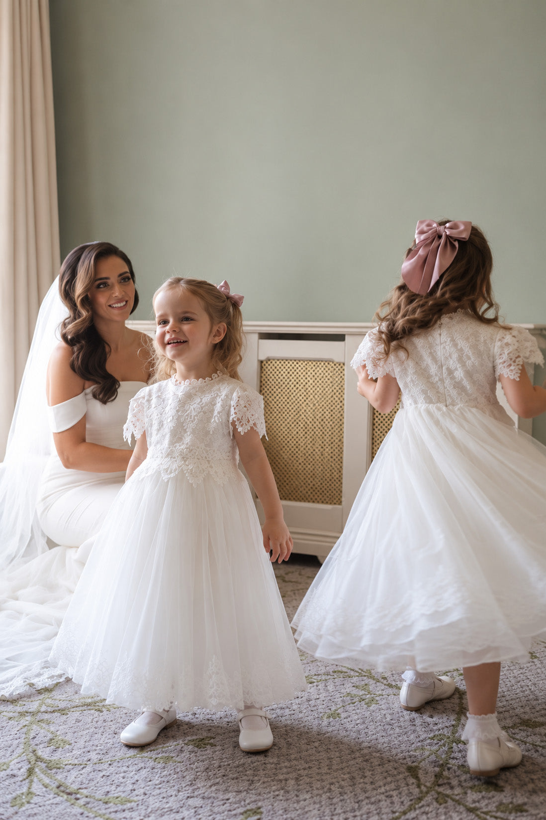 Audrey in Ivory White ~ Party or Flower Girl Dress