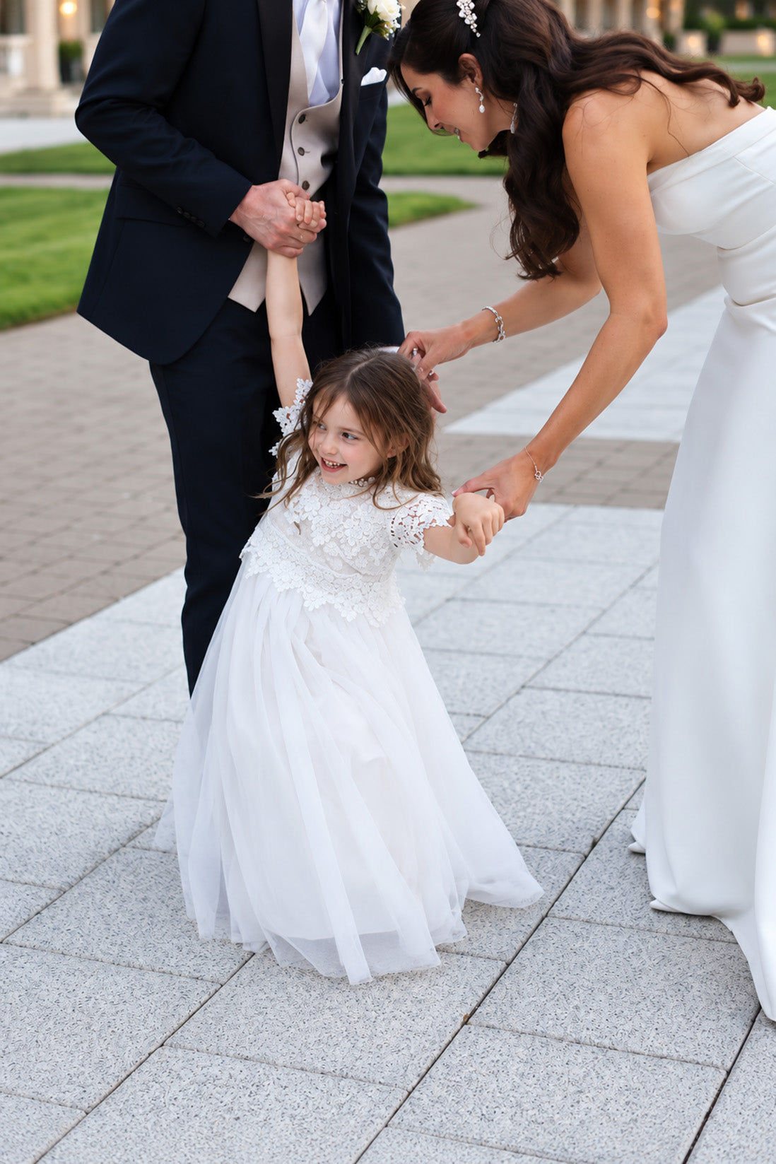 Audrey in Ivory White  (Baby + Toddler) ~ Party or Flower Girl Dress