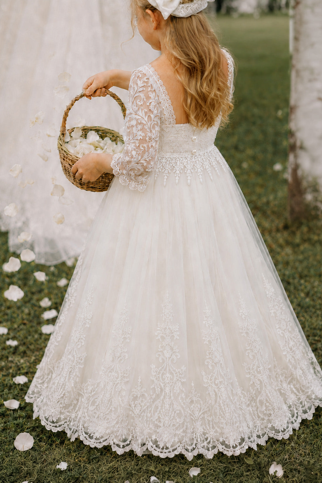 Ayla Ivory White ~ Party or Flower Girl Dress