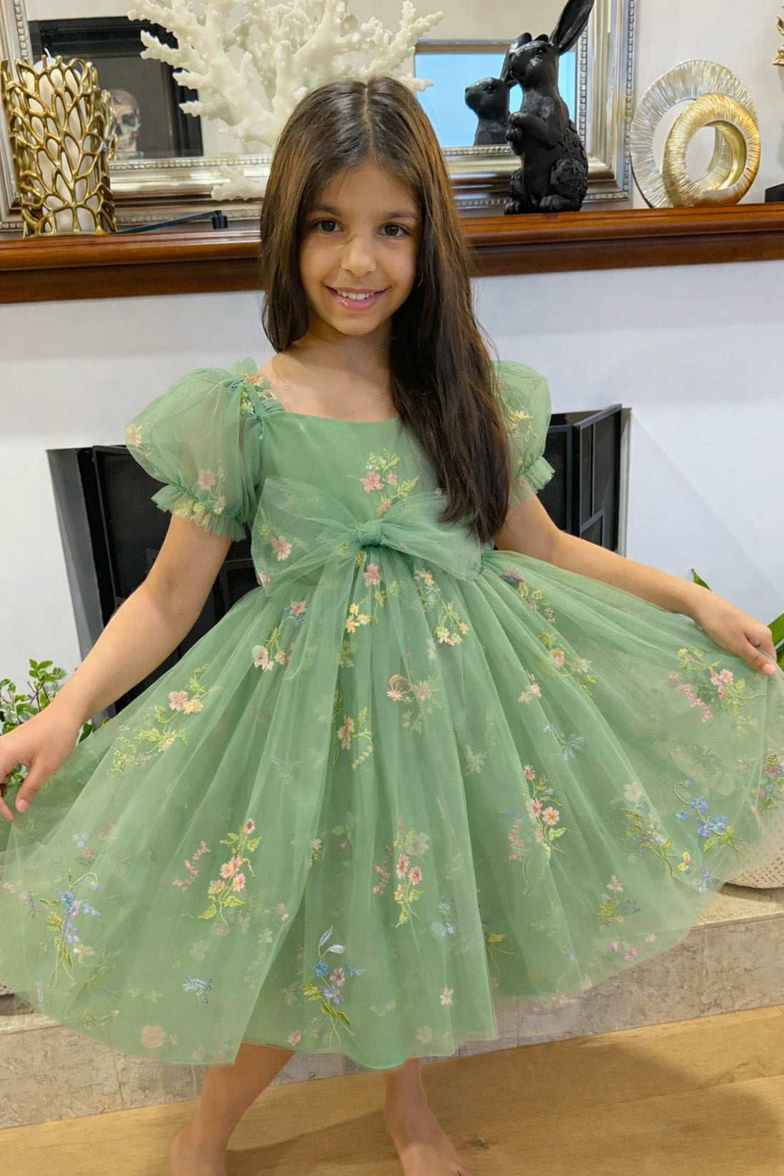 Charlee in Apple Green ~ Flower Girl /Party Dress