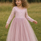Celestial in Dusty Rose ~ Party or Flower Girl Dress with Flower Sash