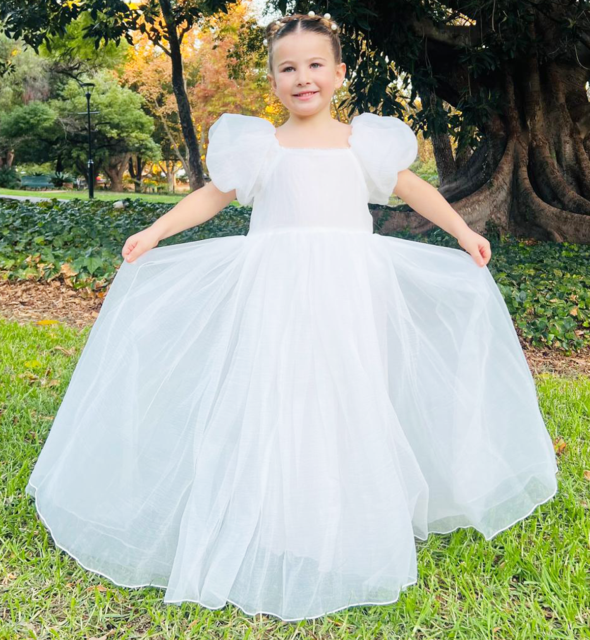 Clara - White Communion on Flower Girl Dress
