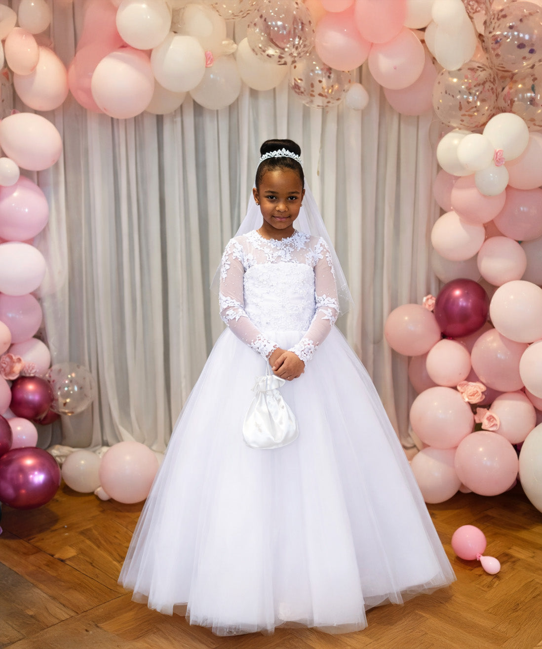 Cynthia in Ivory White - Flower Girl or Communion Dress