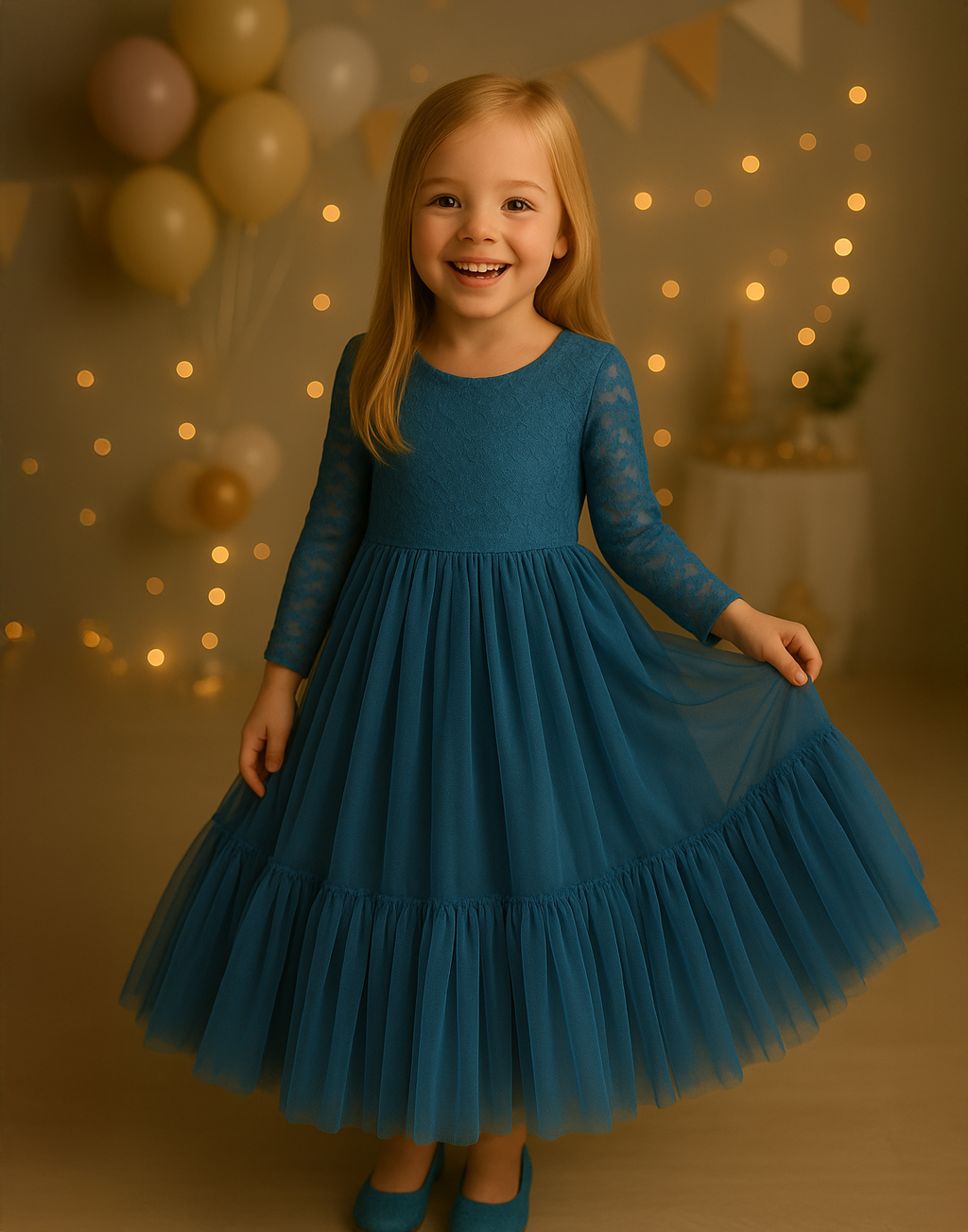 Elodie in Dusty Blue ~ Party or Flower Girl Dress