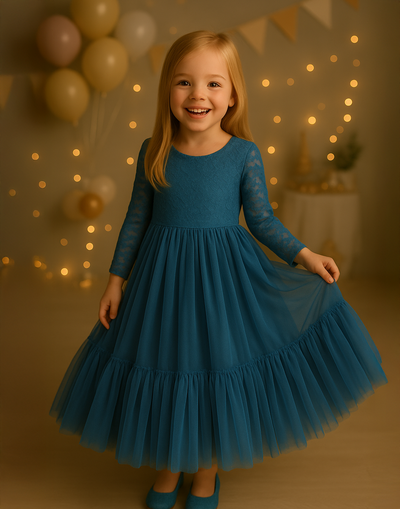 Elodie in Dusty Blue ~ Party or Flower Girl Dress