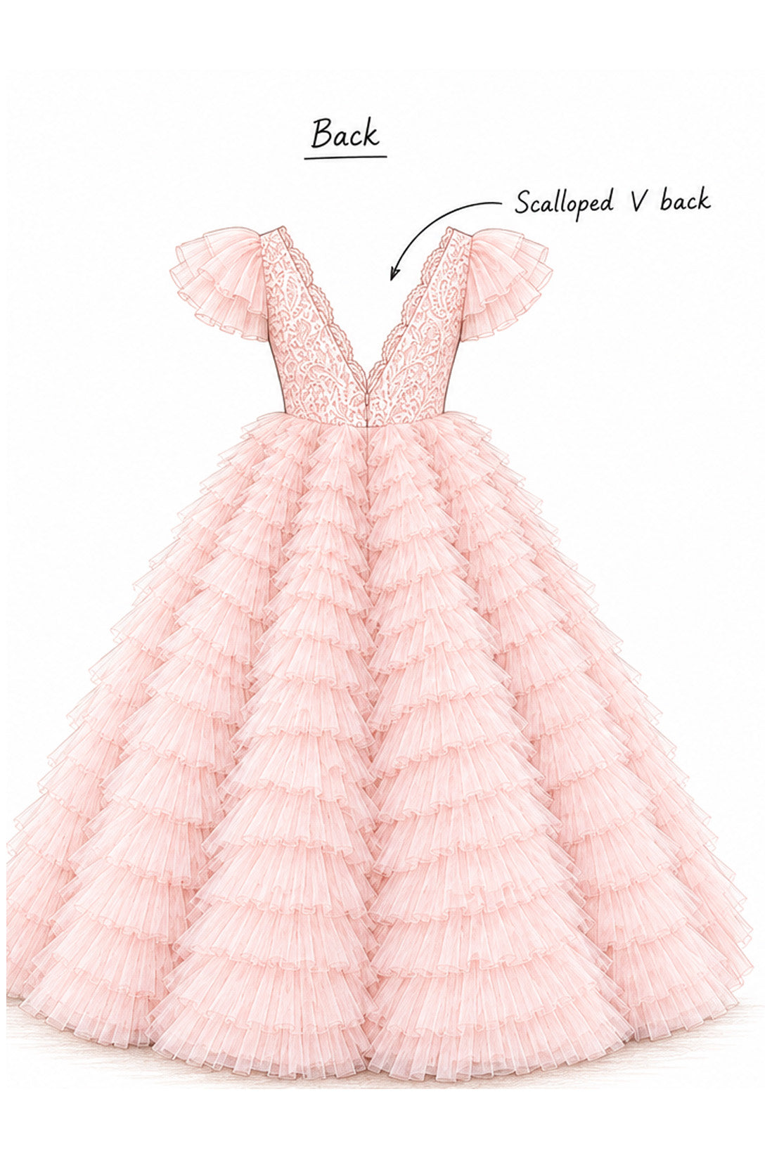 Eva in Ballet Pink Party Girl or Flower Girl Dress