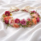 Thea  Flower Crown + Pink Satin Drawstring Bag - Ages 6 + upwards.