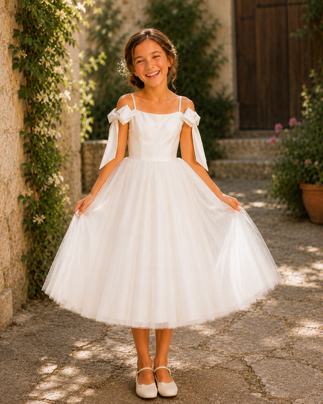 Fran in Ivory White - Party of Flower Girl Dress