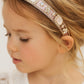 Hope ~ Gold + Ballet Pink (Ages 2 upwards) with a pink satin drawstring bag.
