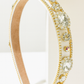 Hope ~ Gold + Ivory Headband  (Ages 2 - Adult) with a pink satin drawstring bag.