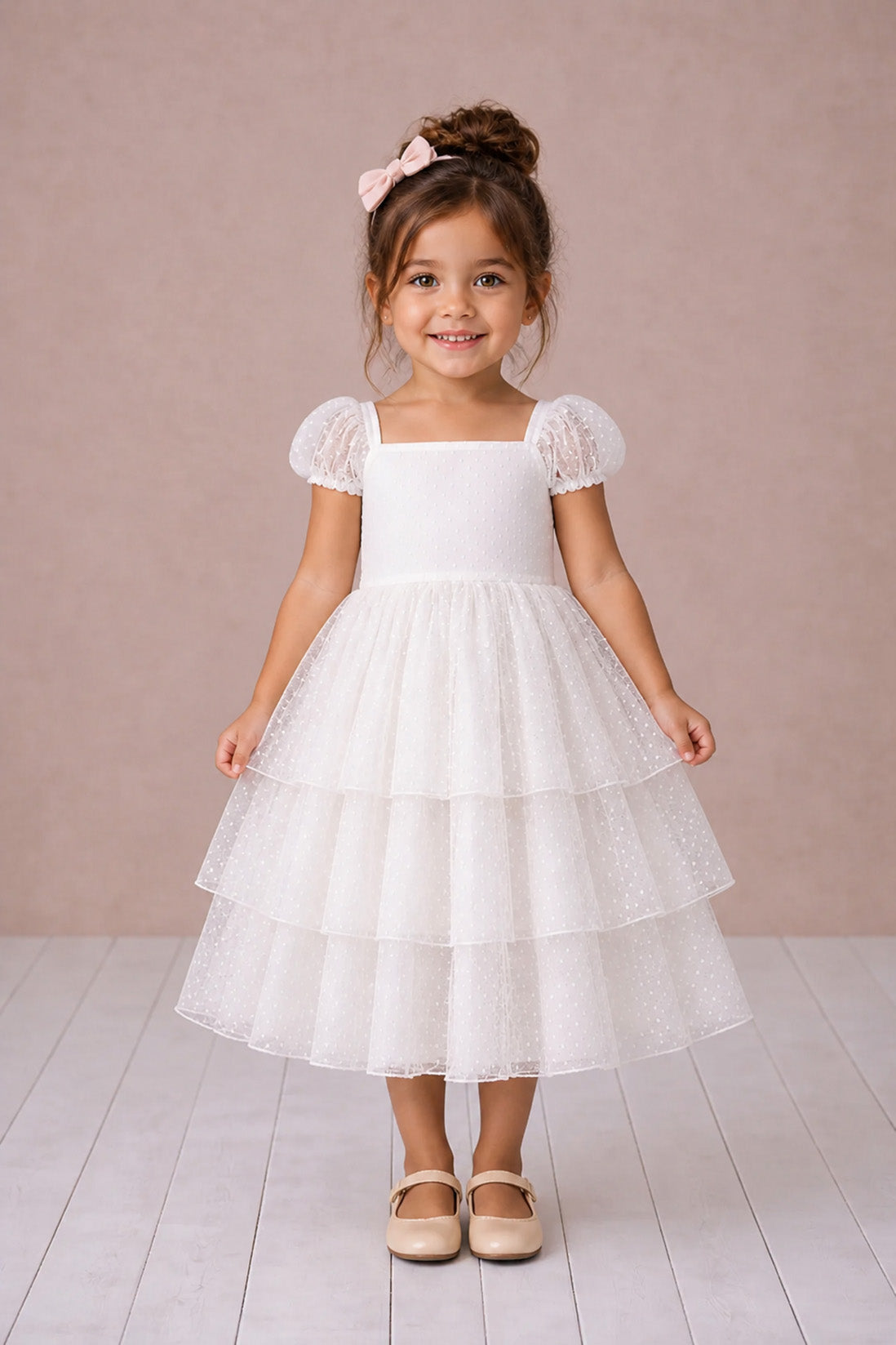 PREORDER - Isla ~ Ivory White Party Girl Dress /Flower Girl Dress