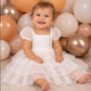Isla ~ Ivory White Spotty Party Girl Dress {Baby + Toddler}