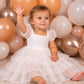 Isla ~ Ivory White Spotty Party Girl Dress {Baby + Toddler}