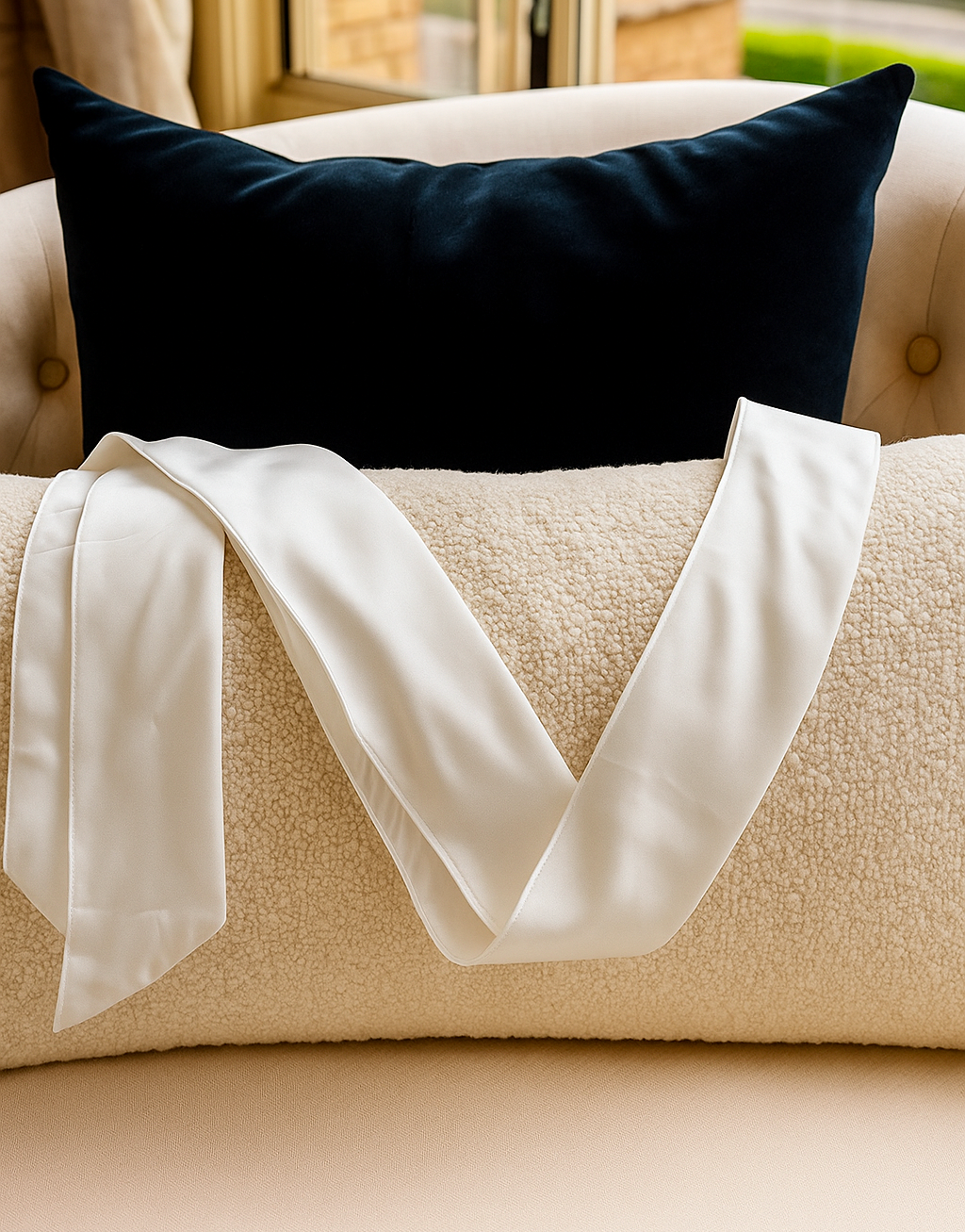 Satin Sash in Ivory White -  Flower Girls