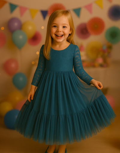 Elodie in Dusty Blue ~ Party or Flower Girl Dress