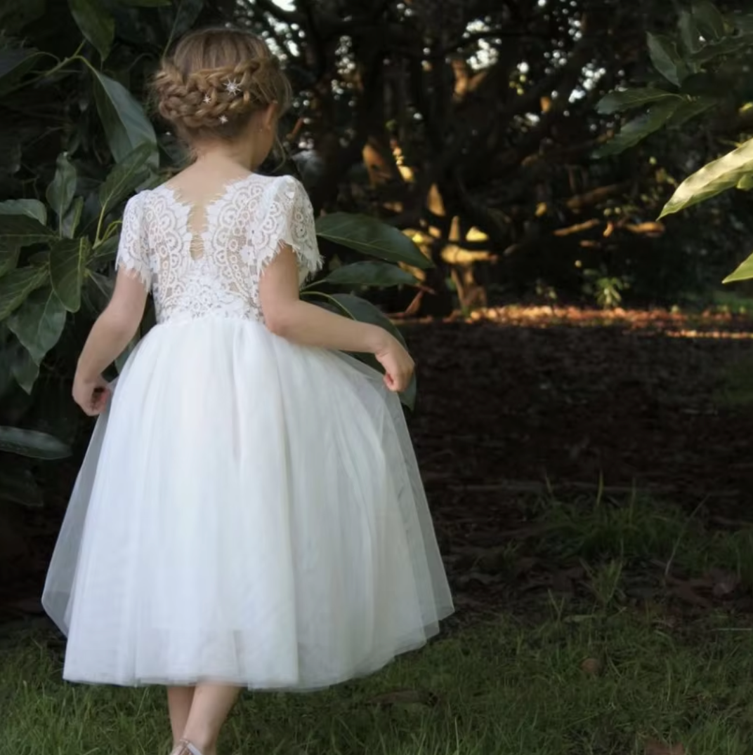 Hazel in Ivory ~  Flower Girl /Party Dress