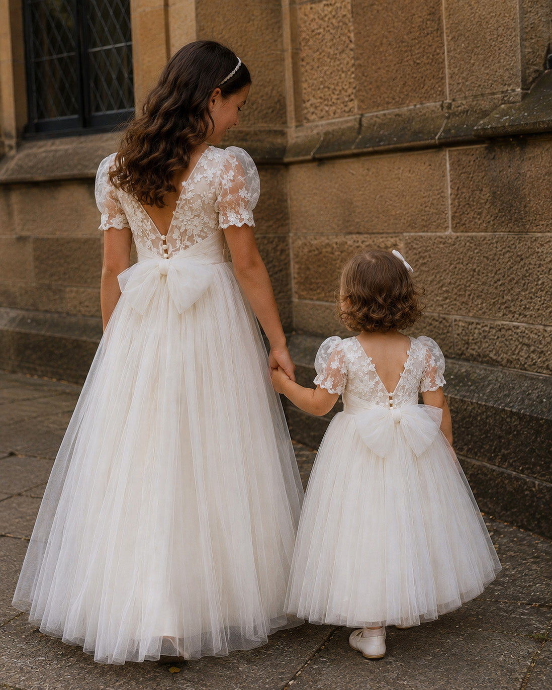 Josephine in Ivory White - A-line Flower Girl or Communion Dress