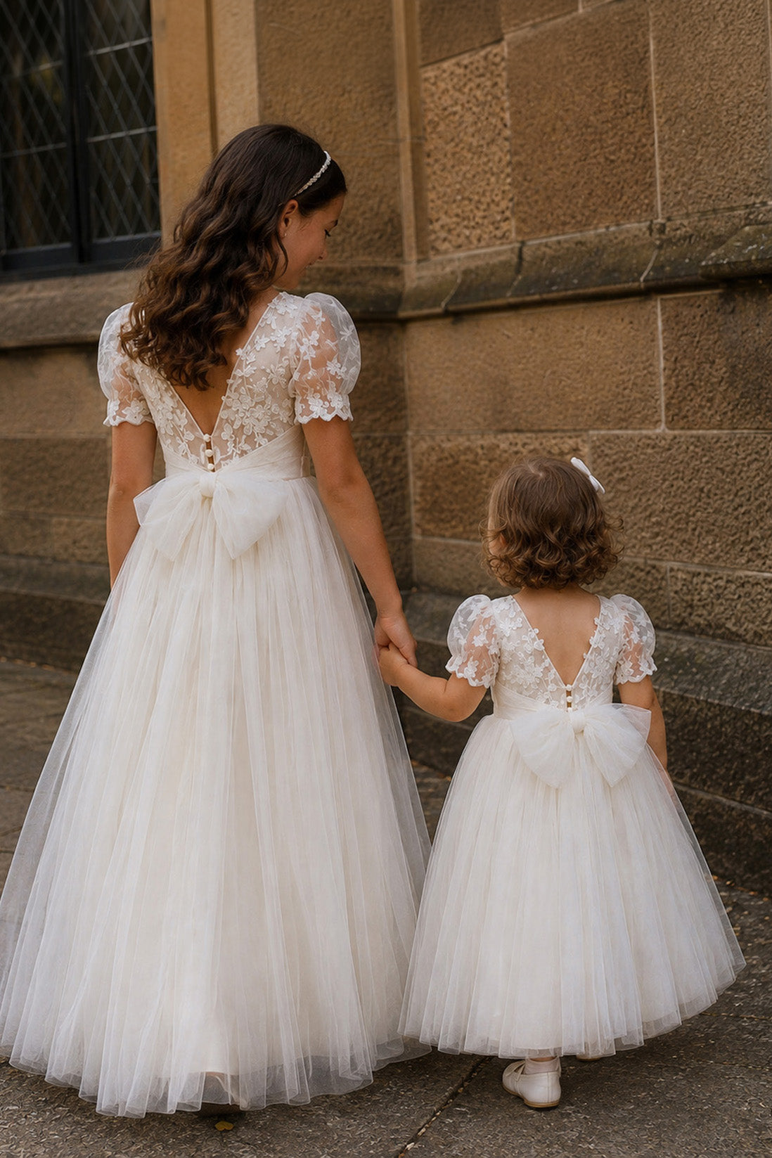 Josephine in Ivory White - A-line Flower Girl or Communion Dress
