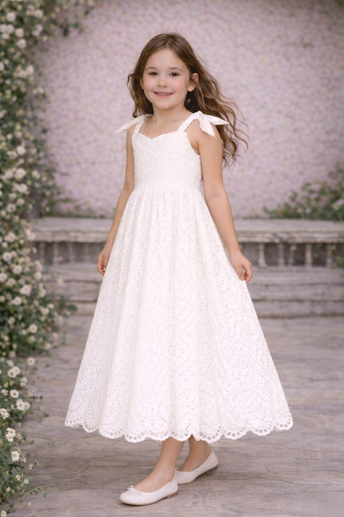 Kiera in Ivory White ~ Party or Flower Girl Dress
