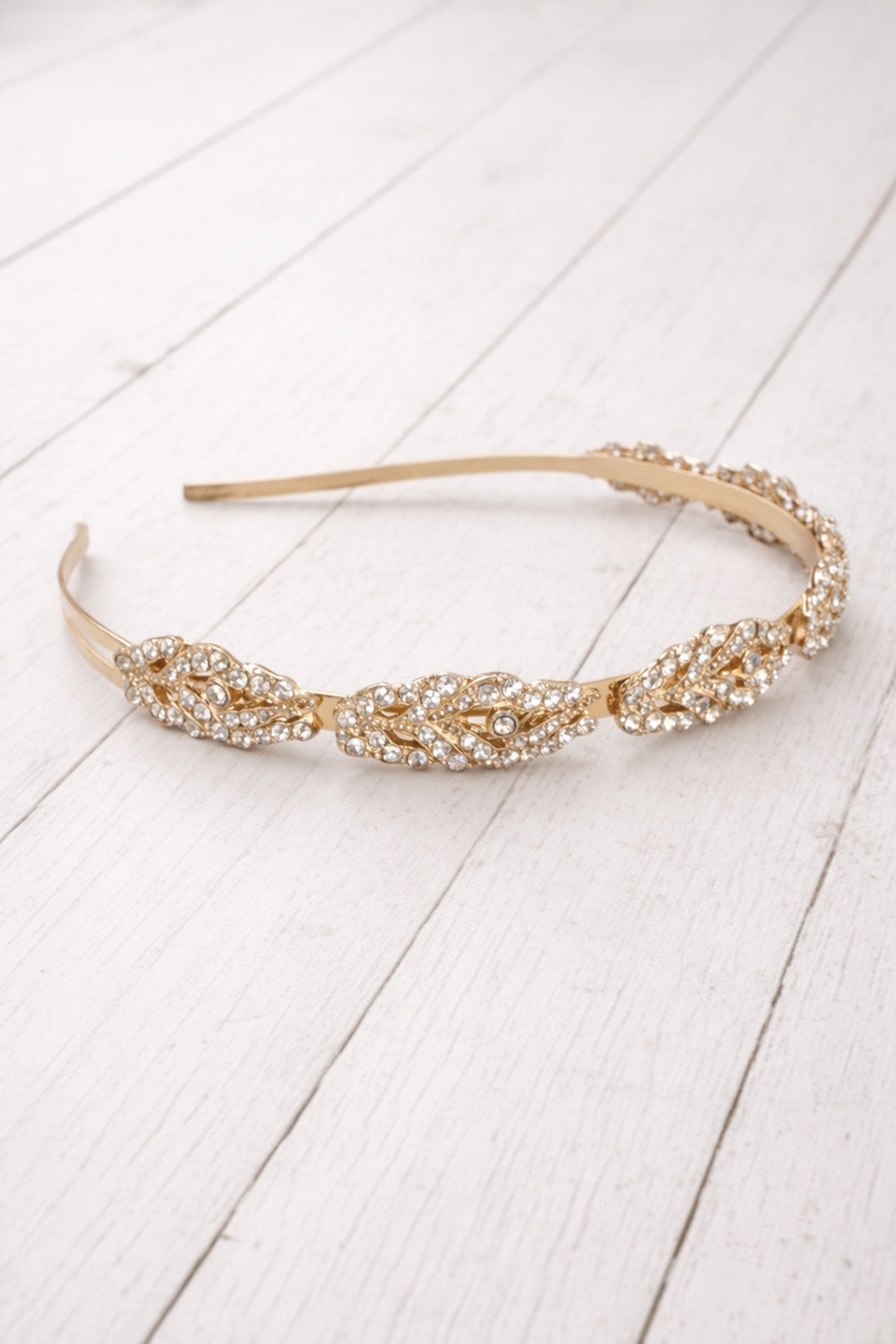 Matilda Rose Gold Headband (Ages 3-Adult) with a pink satin drawstring bag.