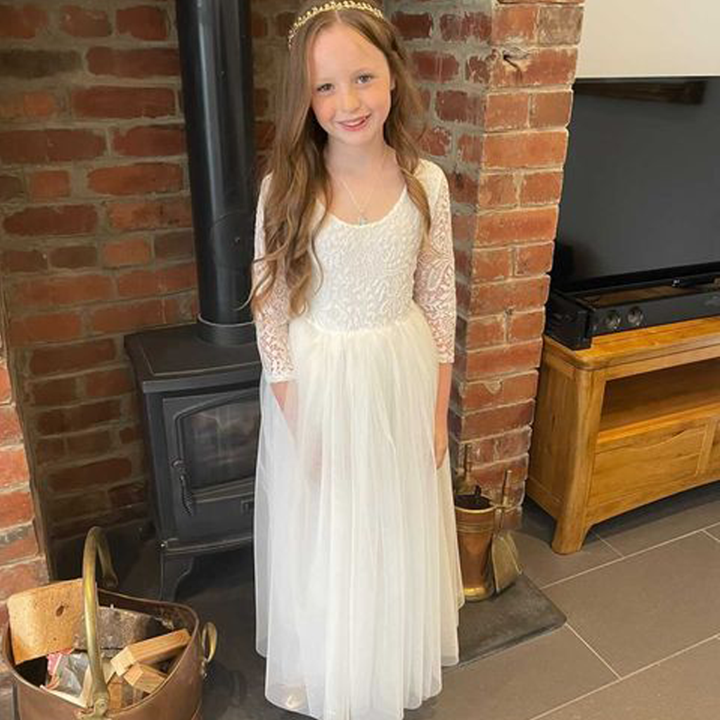 Mary-Jane in Antique Cream ~ Party or Flower Girl Dress