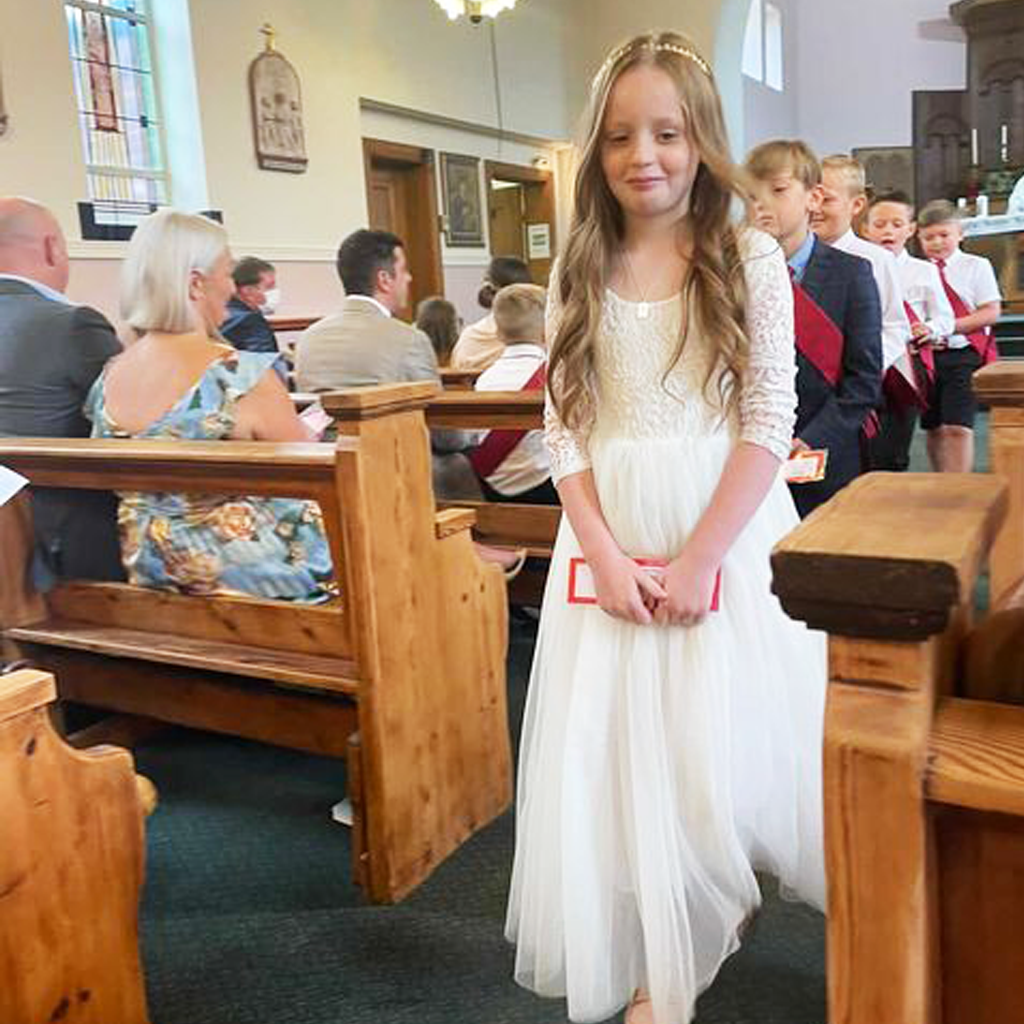 Mary-Jane in Antique Cream ~ Party or Flower Girl Dress