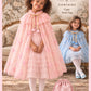 Snowflake Cape in Pale Pink ~ with a Pink Satin Drawstring Bag