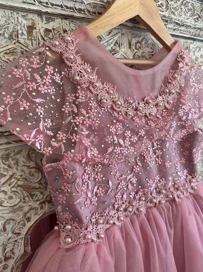 Grace in Dusty Rose Party Dress or Flower Girl