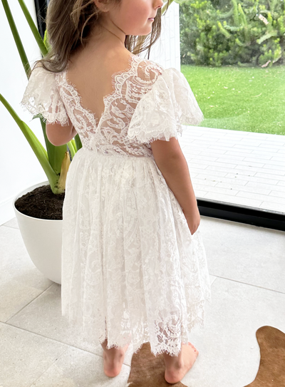 Anya in Ivory White ~ Party or Flower Girl Dress