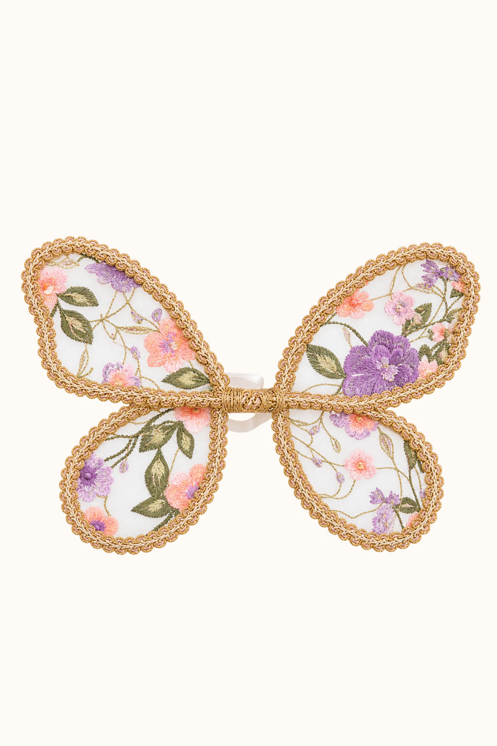 Violet Flutter Wings in a pink drawstring satin bag