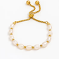 Hart - 18k Gold Plated + Freshwater Pearl Waterproof Bracelet for Teens/Adults