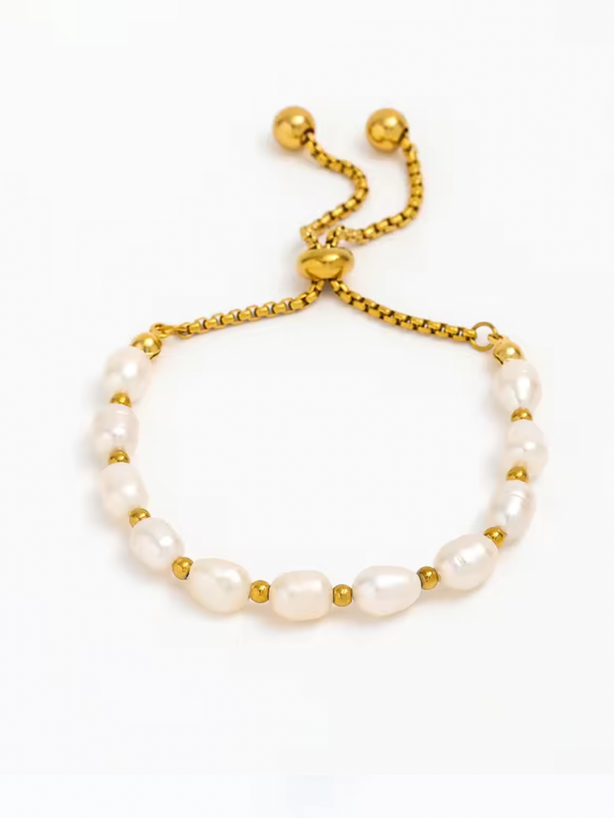 Hart - 18k Gold Plated + Freshwater Pearl Waterproof Bracelet for Teens/Adults