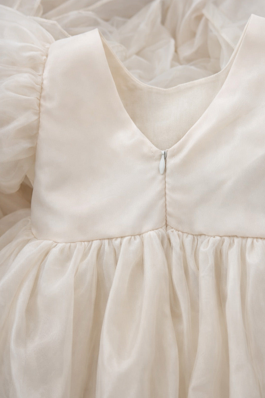Adele in Antique Cream Flower Girl Dress