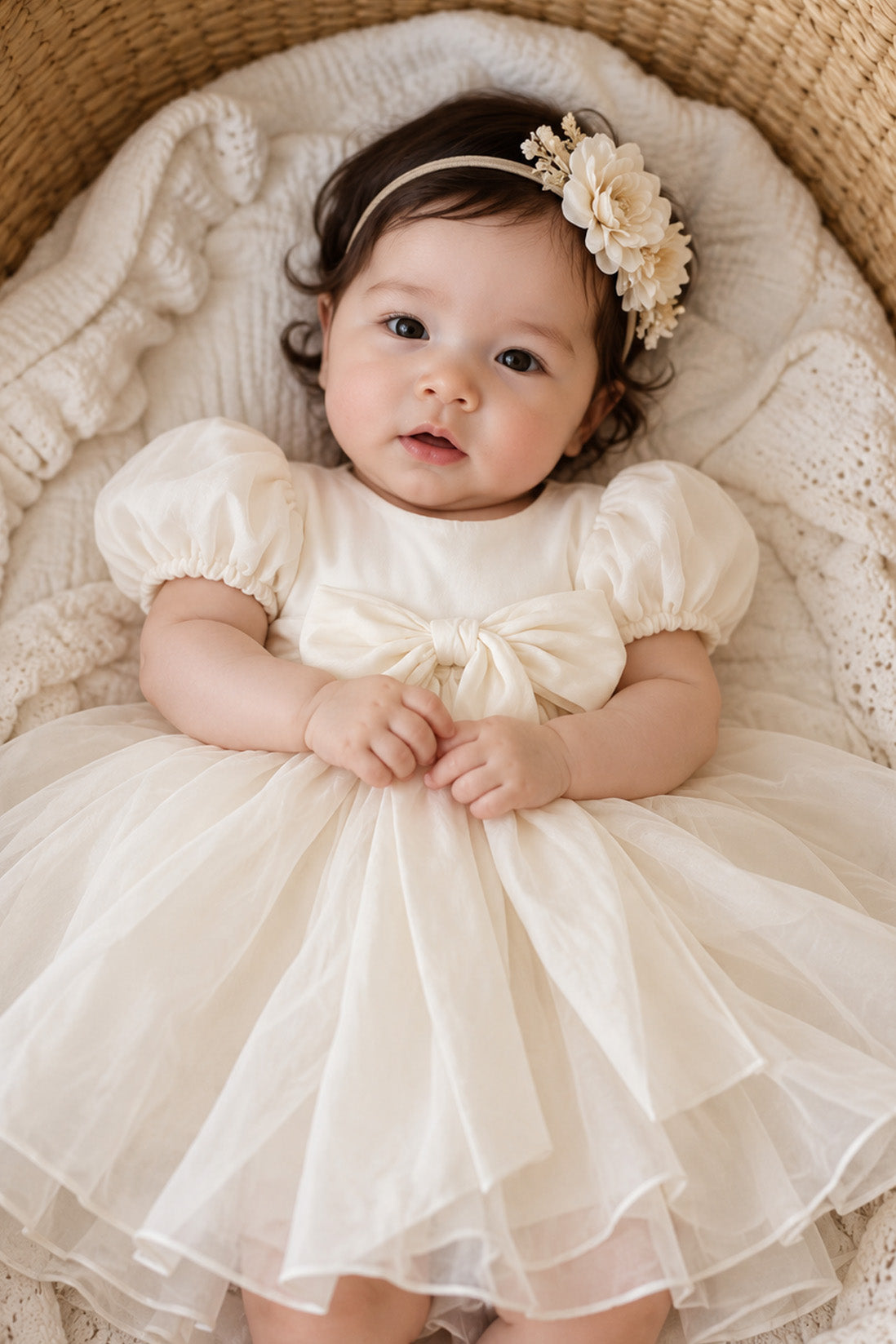 Adele in Antique Cream Flower Girl Dress {Baby + Toddler}