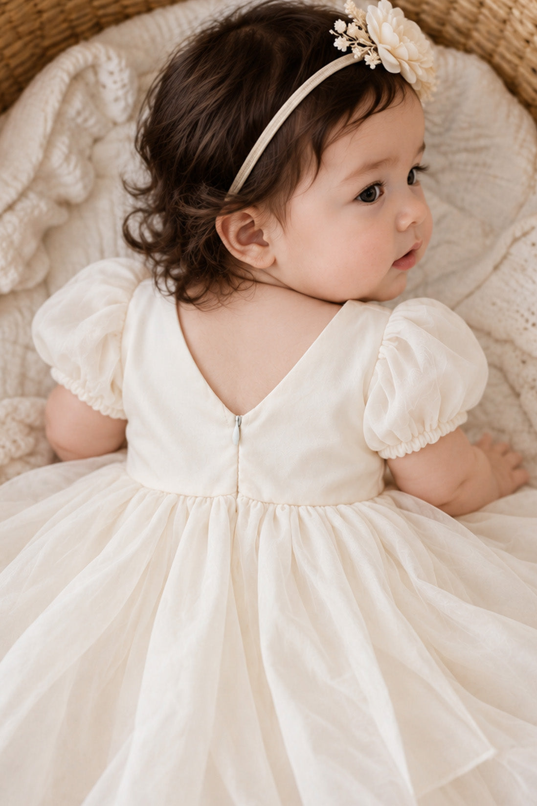 Adele in Antique Cream Flower Girl Dress {Baby + Toddler}