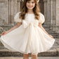 Adele in Antique Cream Flower Girl Dress