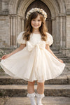 Adele in Antique Cream Flower Girl Dress